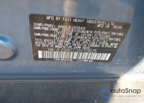 2010 Subaru Forester 2.5X Premium z USA, uszkodzony, nr VIN JF2SH6CC0AH709025